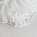 Romper Vestido Blanco Tul Bordado – Volantes