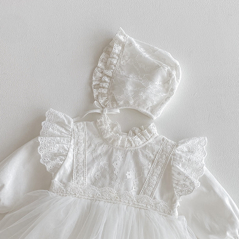 Vestido con gorro  Ivory Encaje y Tul – Elegancia Atemporal Imagen secundaria del producto