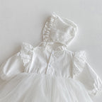 Vestido con gorro  Ivory Encaje y Tul – Elegancia Atemporal