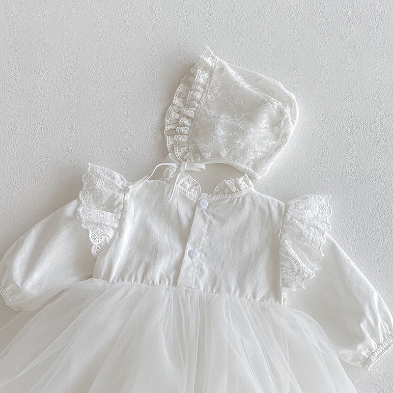 Vestido con gorro  Ivory Encaje y Tul – Elegancia Atemporal