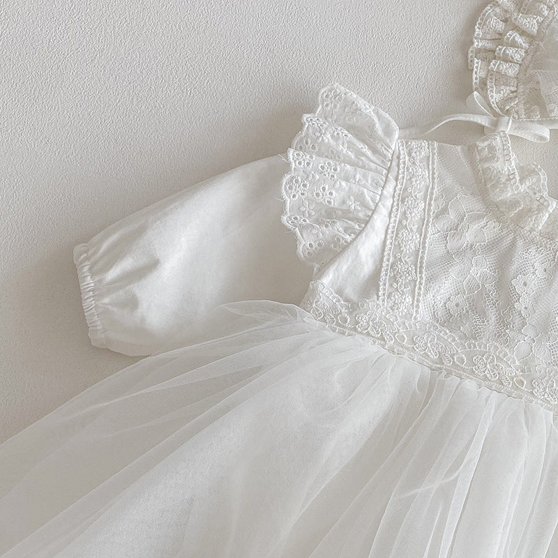 Vestido con gorro  Ivory Encaje y Tul – Elegancia Atemporal