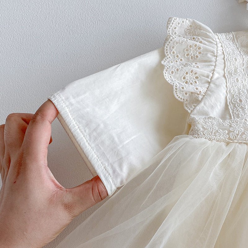 Vestido Body Manga Larga con Falda de Tul y Gorro a Juego para Bebé Niña | Vestido de Encaje | Ropa de bebé y niña | El Closet de Emma