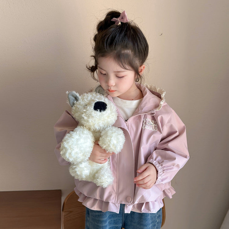 Chaqeta Rosa para Niña con Capucha | Abrigo Ligero para Otoño e Invierno