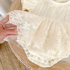 Romper Vestido Ivory Encaje Bordado – Manga Corta