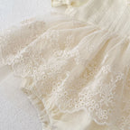 Romper Vestido Ivory Encaje Bordado – Manga Corta