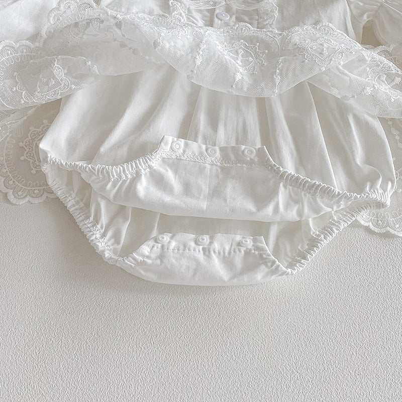 Conjunto con gorro Encaje Clásico con Capota – Edición Bautizo