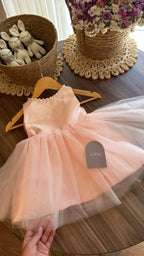 Vestido Tul Rosa para Bebé con Lazo Grande y Perlas | Cumpleaños y Fiesta | Vestido | Ropa de bebé y niña | El Closet de Emma