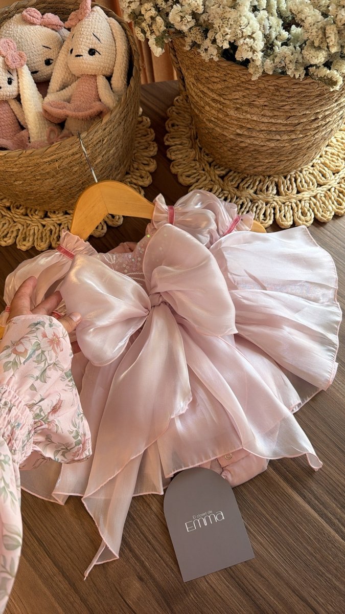 Vestido outfit Bella en Rosa | | Ropa de bebé y niña | El Closet de Emma