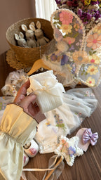 Outfit Hada del Bosque Encantado para Bebé Niña | Vestido Bordado con Kit de Alitas y Accesorios Completos