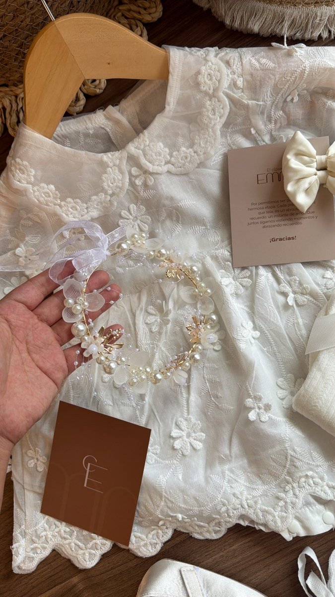 Vestido outfit Emma Luz de Ángeles | | Ropa de bebé y niña | El Closet de Emma