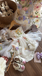 Outfit Hada del Bosque Encantado para Bebé Niña | Vestido Bordado con Kit de Alitas y Accesorios Completos