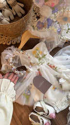 Outfit Hada del Bosque Encantado para Bebé Niña | Vestido Bordado con Kit de Alitas y Accesorios Completos