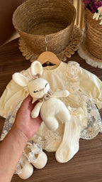 Vestido Outfit Vintage Ivory con Amigurumi | | Ropa de bebé y niña | El Closet de Emma