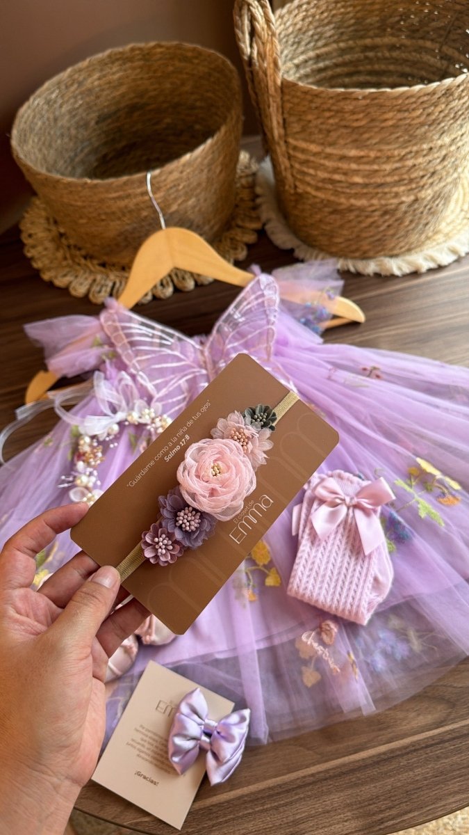 Vestido Ensemble Aurora Encantada en Violeta | | Ropa de bebé y niña | El Closet de Emma