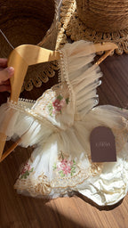 Outfit Hada Encantada para Bebé Niña | Vestido Bordado con Tul y Accesorios Completos
