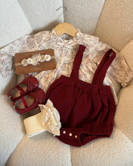 Outfit completo Conjunto Bebé Niña con Blusa Estampada y Body con Tirantes