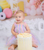 Vestido Arcoíris de Tul con Estrellas Doradas – Modelo Rainbow Star