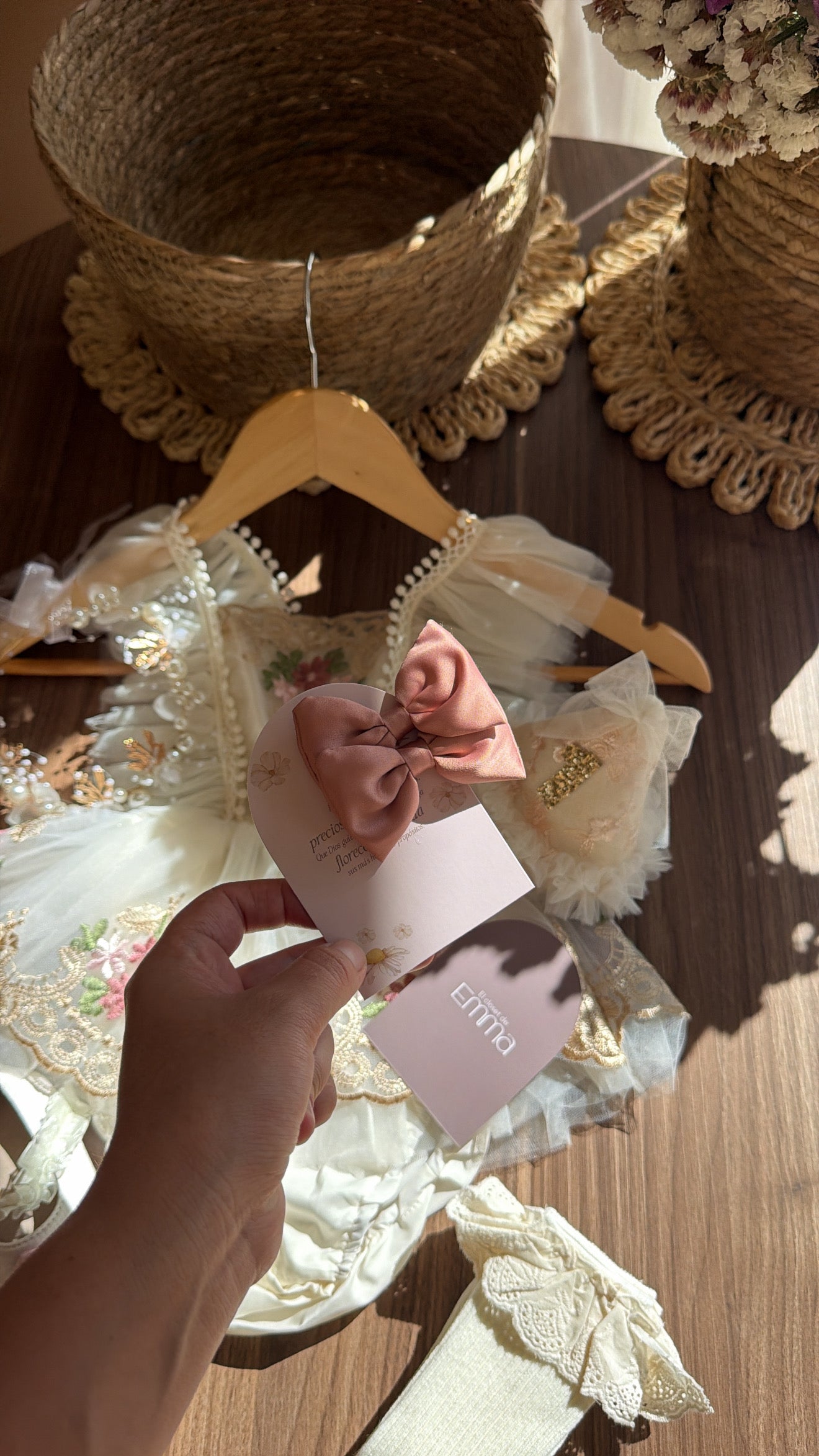 Outfit Hada Encantada para Bebé Niña | Vestido Bordado con Tul y Accesorios Completos