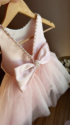 Outfit Elegante para Bebé Niña en Tono rosa con Vestido de Tul, Zapatos y Tiara | El Clóset de Emma | | Ropa de bebé y niña | El Closet de Emma