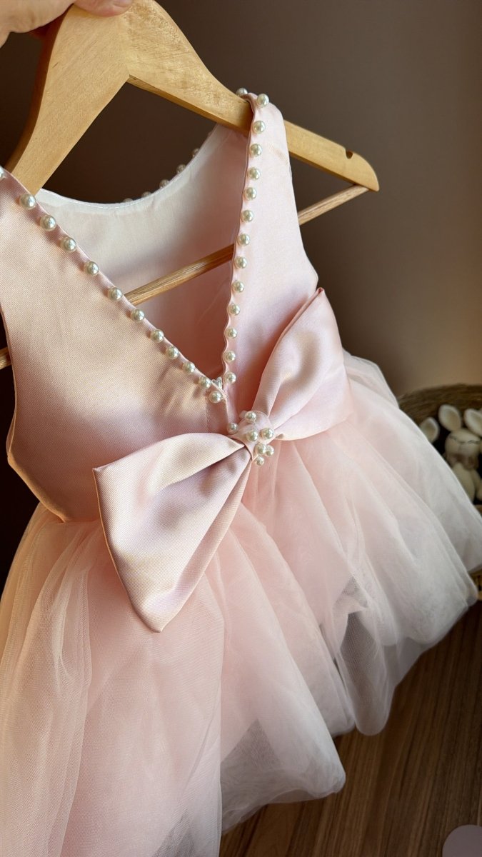 Outfit Elegante para Bebé Niña en Tono rosa con Vestido de Tul, Zapatos y Tiara | El Clóset de Emma | | Ropa de bebé y niña | El Closet de Emma