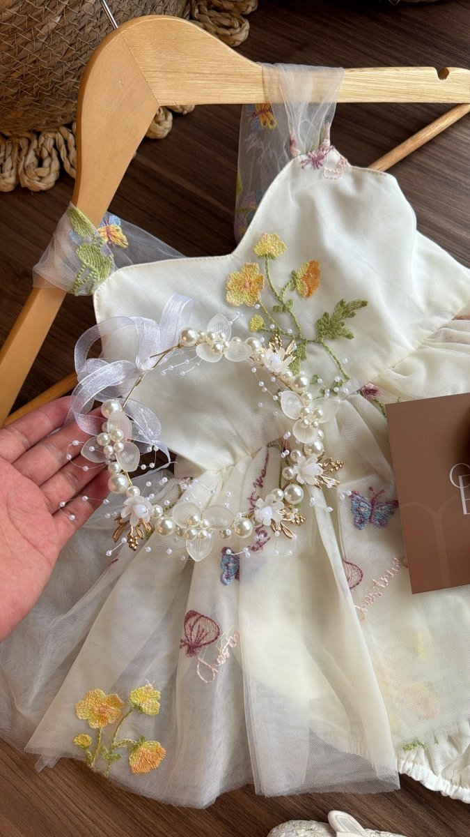 Outfit vestido floral hada de Ensueño | | Ropa de bebé y niña | El Closet de Emma