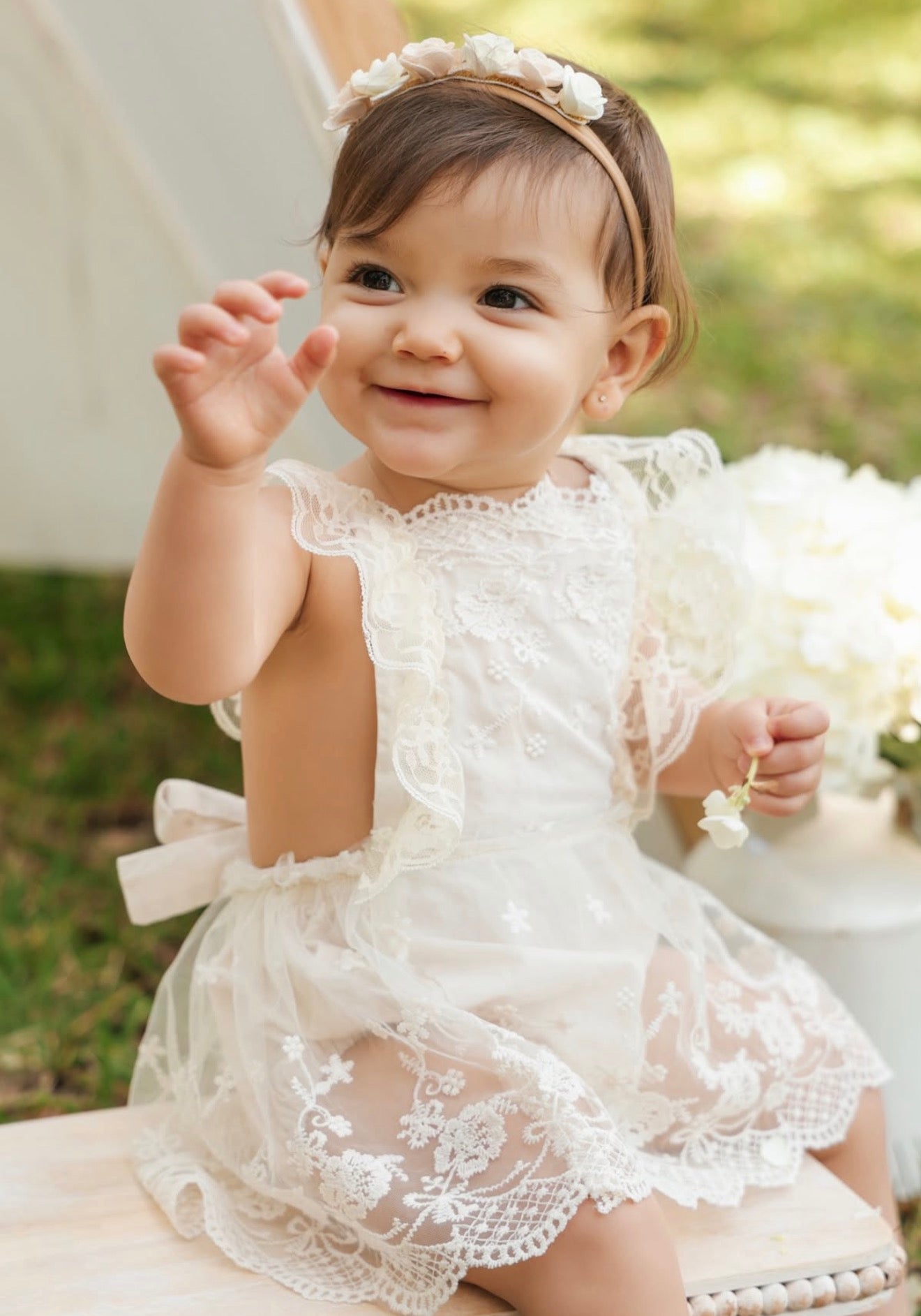 Romper vestido blanco encaje Imagen secundaria del producto