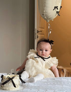 Romper Vestido Ivory Encaje Floral – Lazo Negro