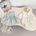 Vestido de encaje vintage celeste