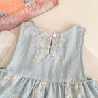 Vestido de encaje vintage celeste