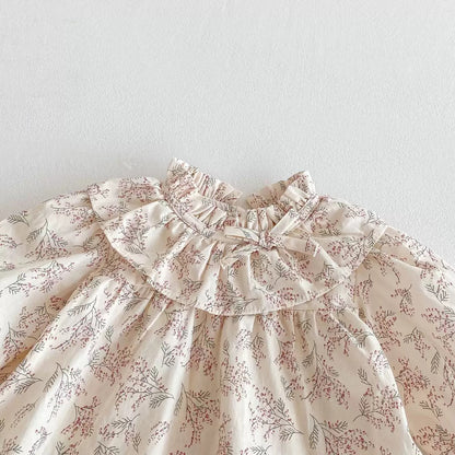 Conjunto Bebé Niña con Blusa Estampada y Body con Tirantes