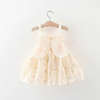 Vestido Beige con Alas de Mariposa para Bebé Niña