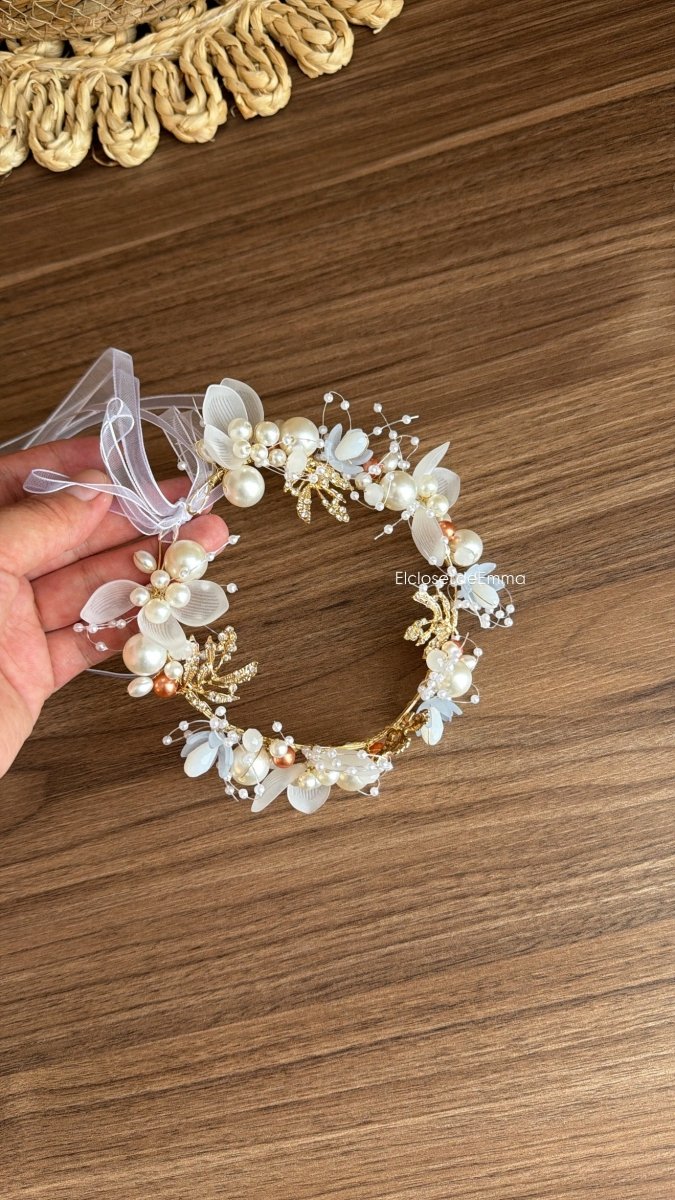 Tiara de perlas | Diademas, coronas | Ropa de bebé y niña | El Closet de Emma