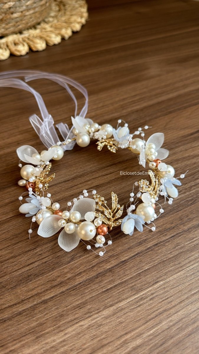 Tiara de perlas | Diademas, coronas | Ropa de bebé y niña | El Closet de Emma