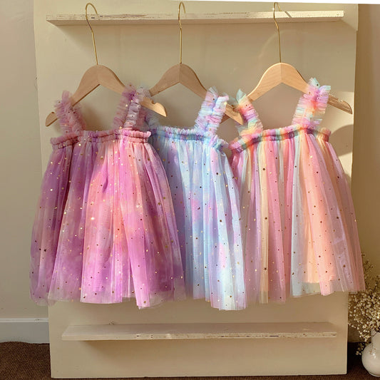 Vestido de tul con diseño de estrellas