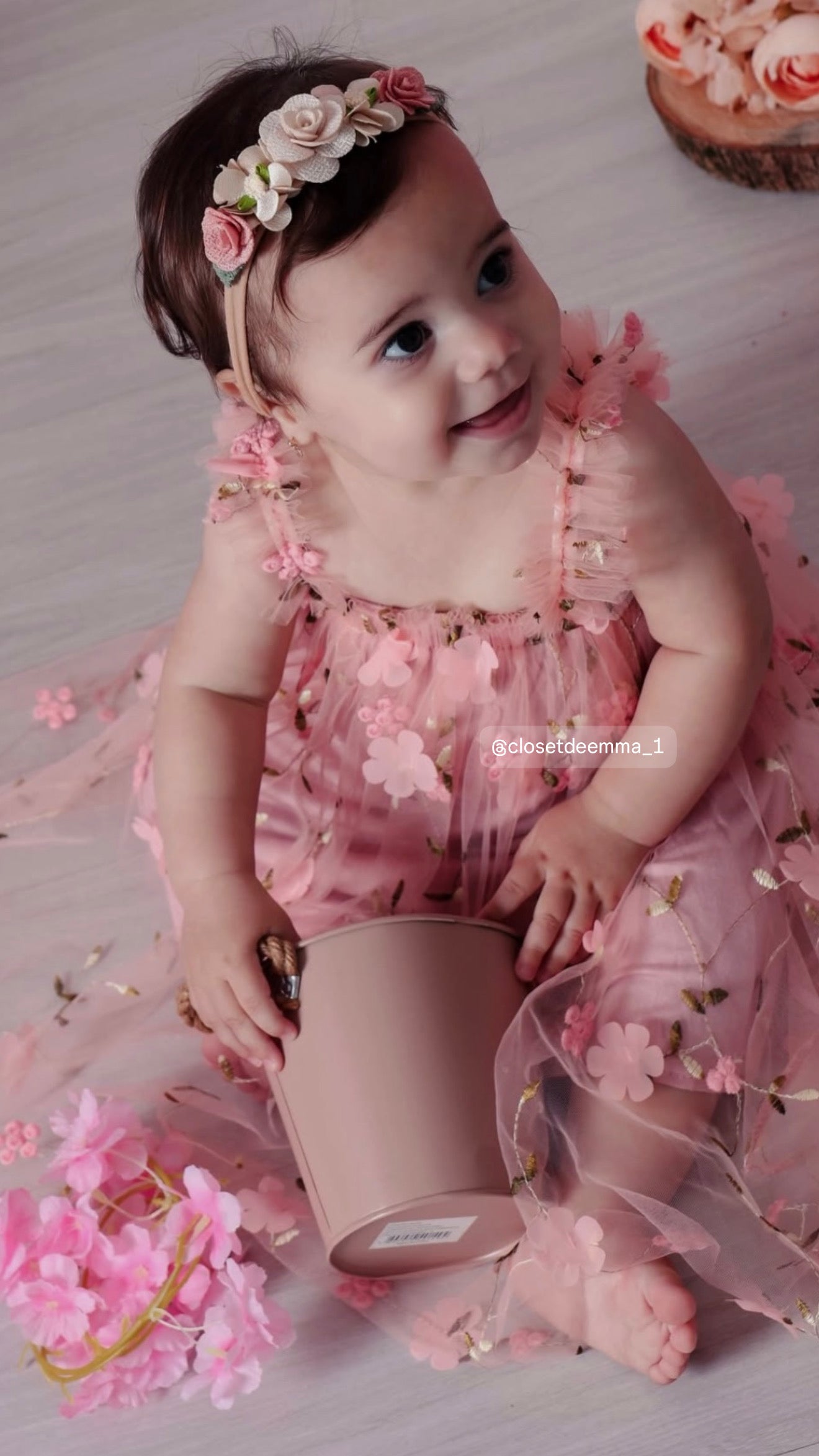 Vestido Rosa con Flores Bordadas en Tul – Modelo Blossom Garden