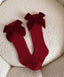 Medias Largas Rojo Velvet – Con Lazo