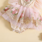 Enterizo de Tul Bordado con Volantes y Vincha – Modelo Royal Bloom