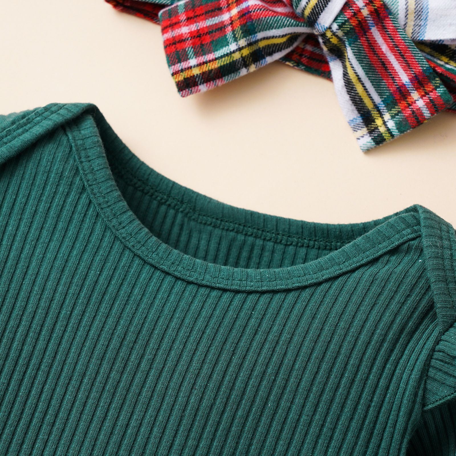 Conjunto Verde  de 3 Piezas para Bebé Niña – Body, Falda y Vincha