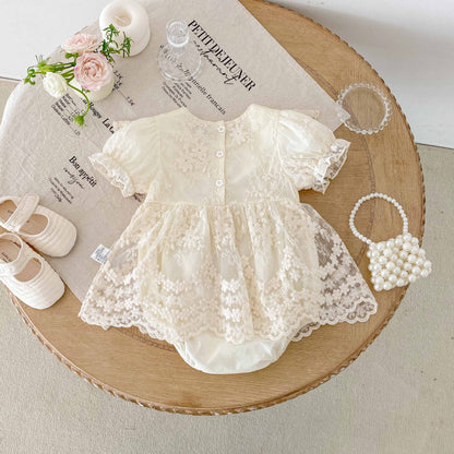 Vestido Ivory Encaje Premium con Perlas