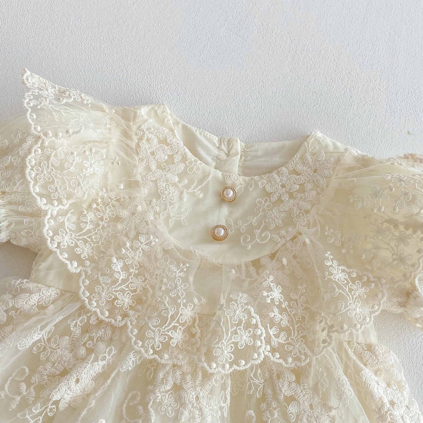 Vestido Ivory Encaje Premium con Perlas