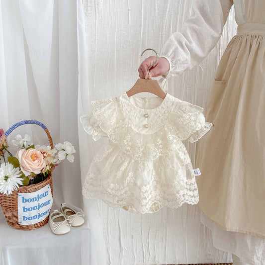 Vestido Ivory Encaje Premium con Perlas