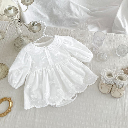 Vestido Body Blanco Bordado – Colección Pureza y Encanto 👼🏻✨