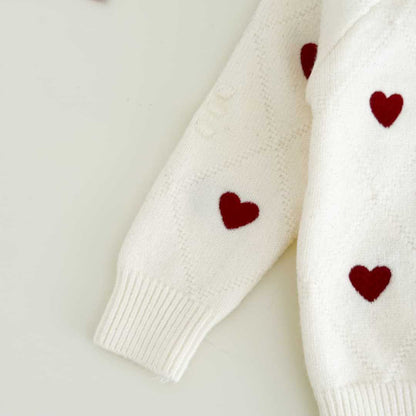 Conjunto Sweater Corazones con Falda Tul – Rojo Amor