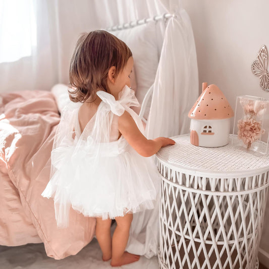 Vestido de Tul Blanco con Lazos – Modelo Cloud Fairy