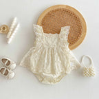 Romper Vestido Ivory Encaje Floral – Volantes