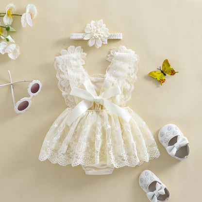 Conjunto para Bebé – Vestido flores de Encaje