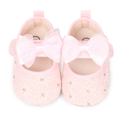 Zapatos para Bebé – Flor de Encaje Rosado
