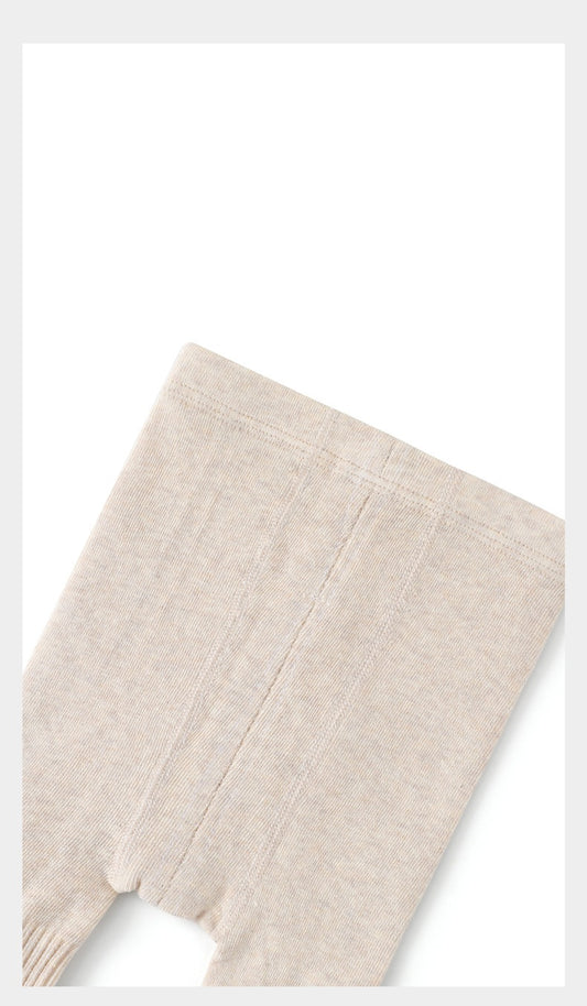 Pantymedia Beige con Lazo para Bebé Niña