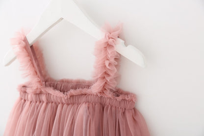 Vestido Rosado de Tul – Modelo Rosa Vintage