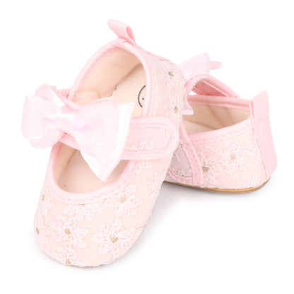Zapatos para Bebé – Flor de Encaje Rosado